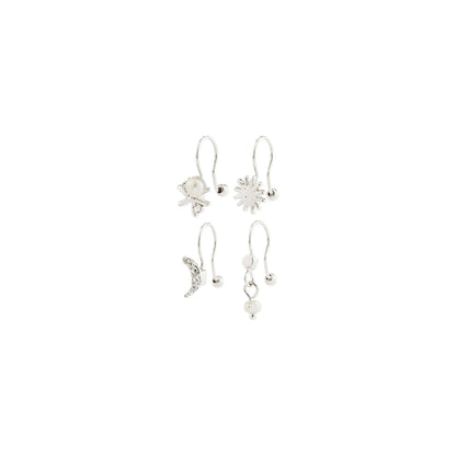 EVON Recycled Charms Ear Cuff 4-in-1 Set (Silver)