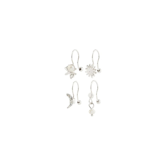 EVON Recycled Charms Ear Cuff 4-in-1 Set (Silver)