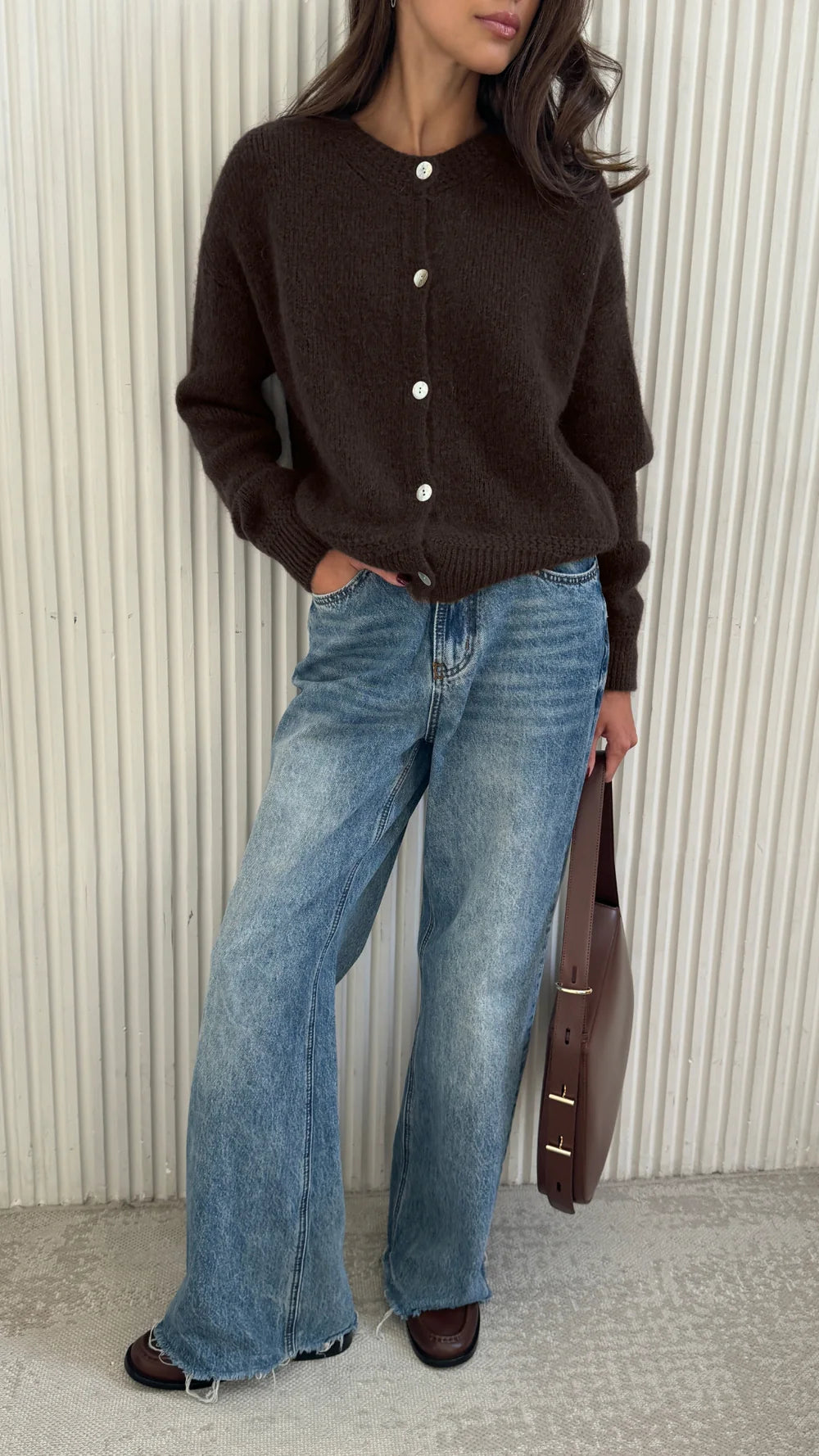 Reyna Cardigan (Dark Espresso)