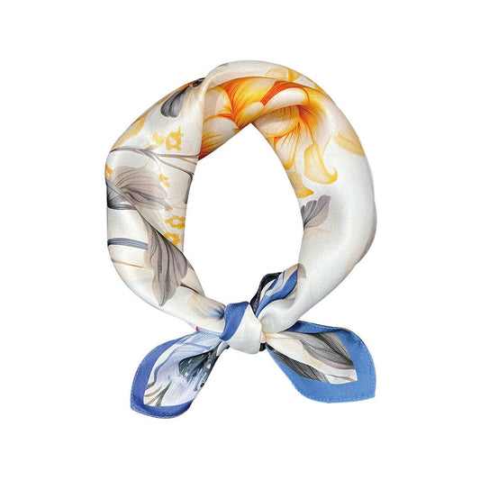 Peony Print Silk Scarf