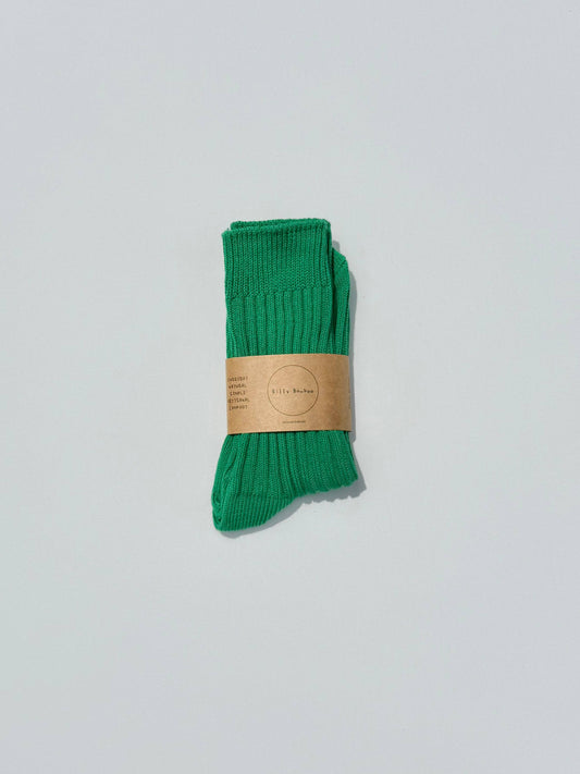 Ribbed Cotton High Socks Forest