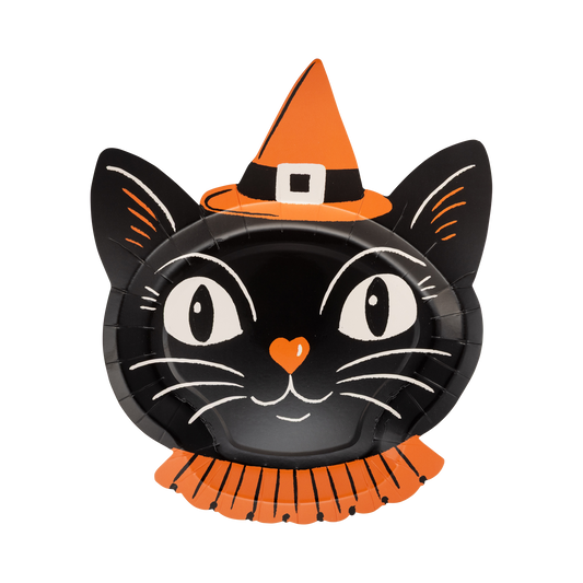 Vintage Witchy Cat Disposable Plates