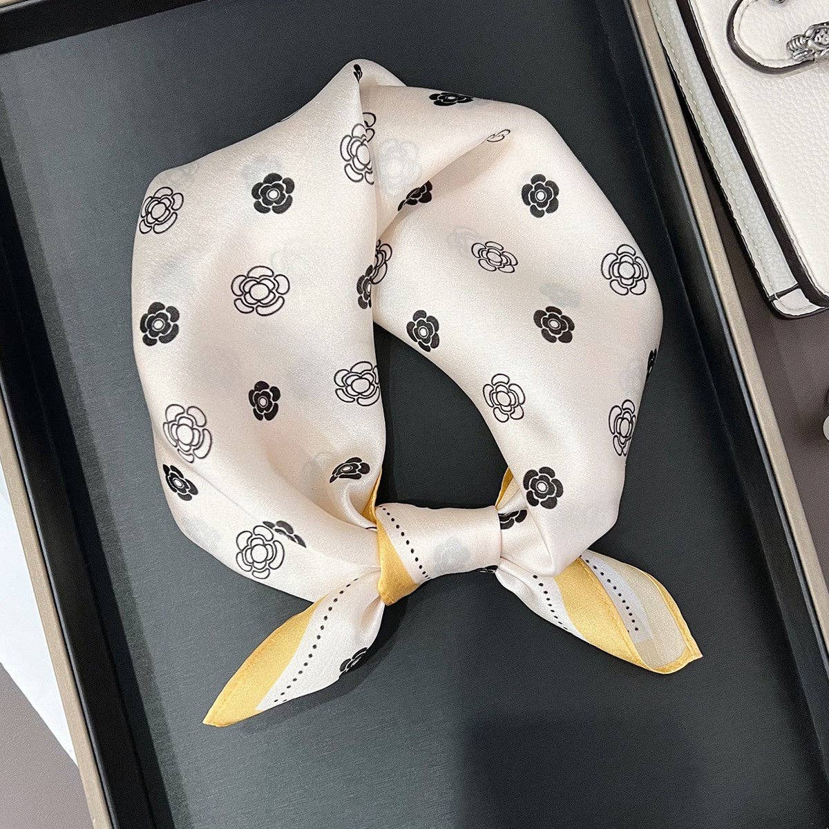 Iris Floral Silk Scarf
