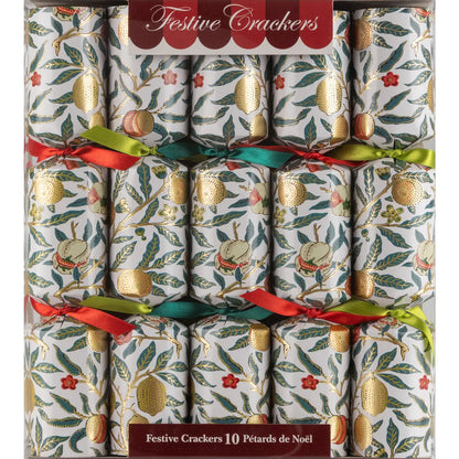 William Morris Four Fruits Christmas Crackers (10-Pack)