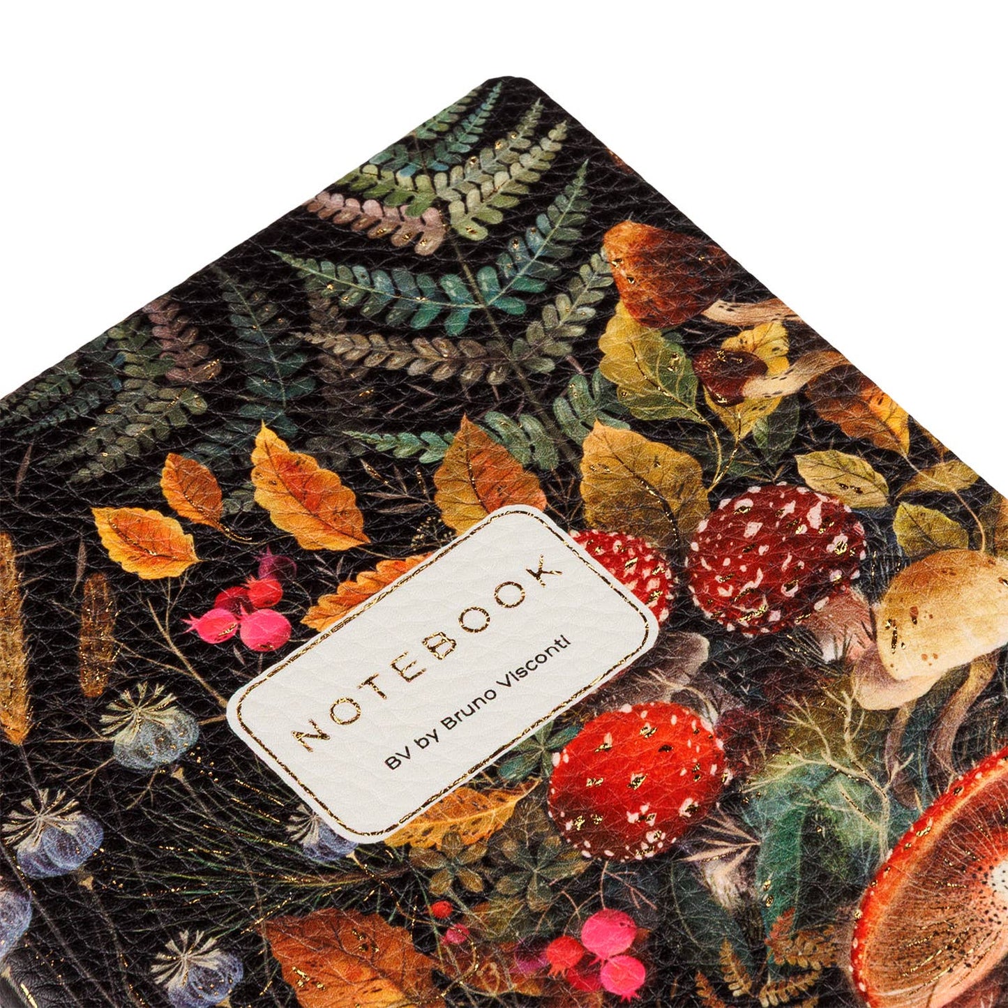 Vegan Leather A5 Notebook -Forest Mushrooms