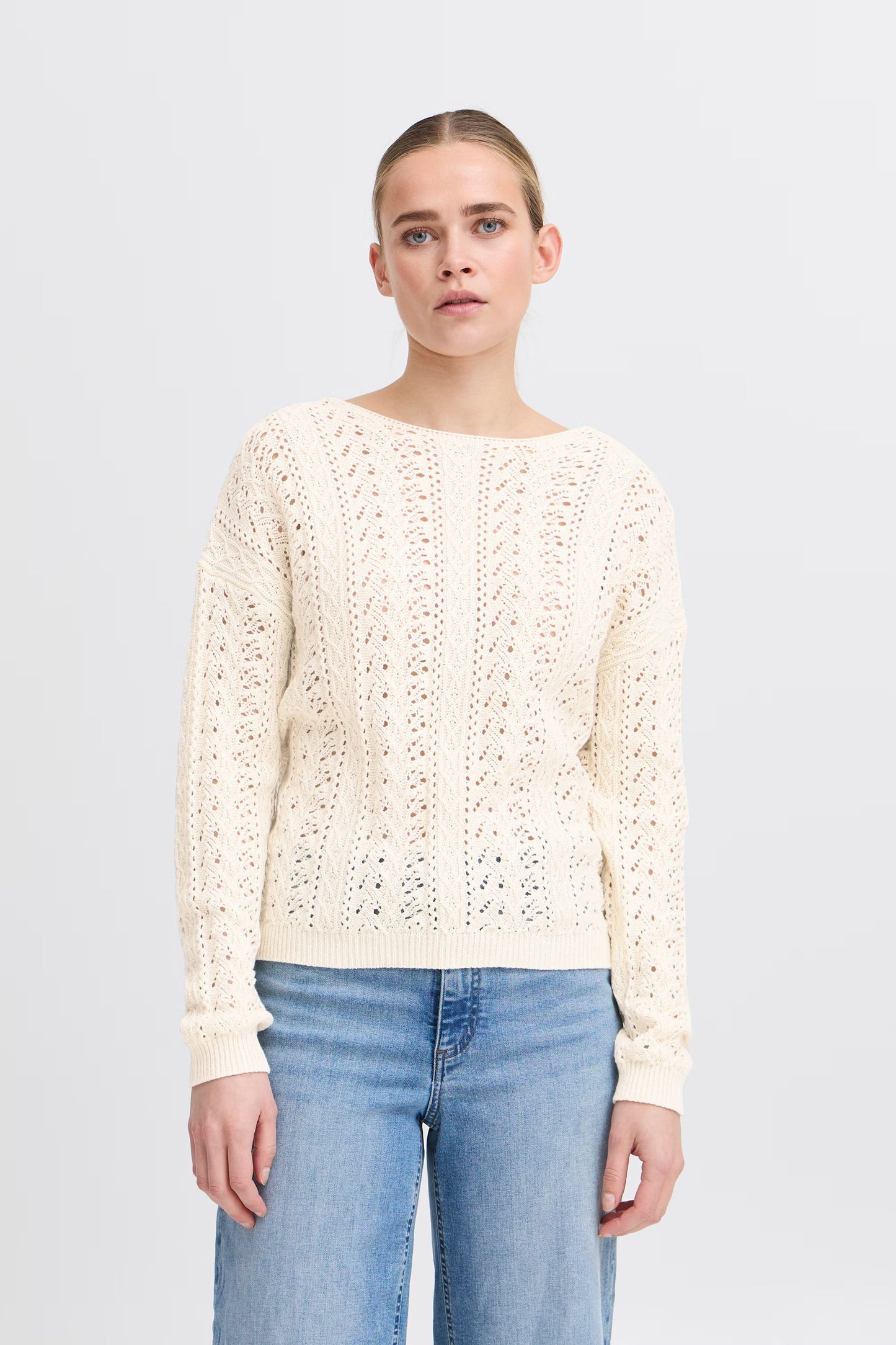Ihbesiane Knitted Pullover (White)