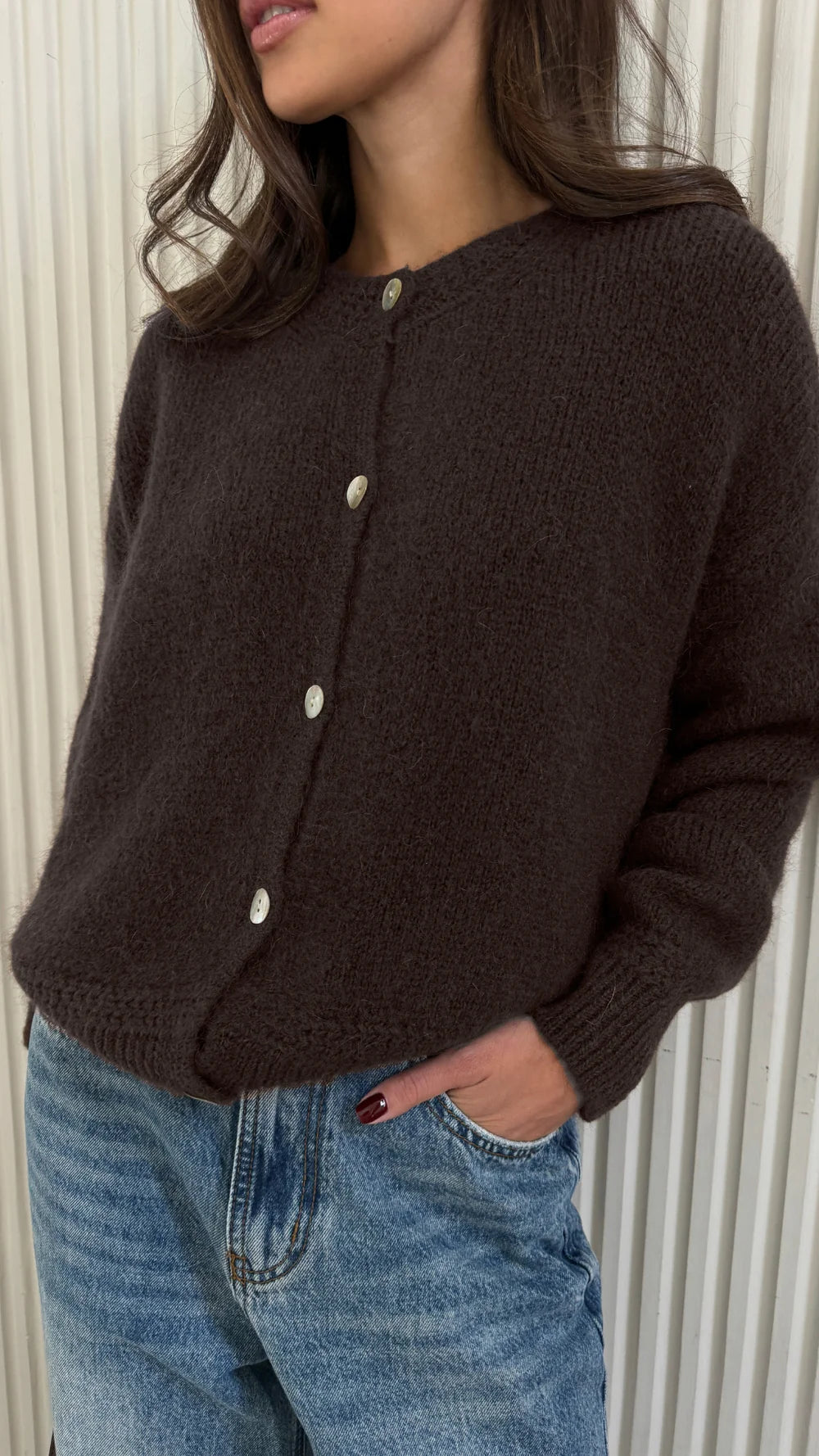 Reyna Cardigan (Dark Espresso)