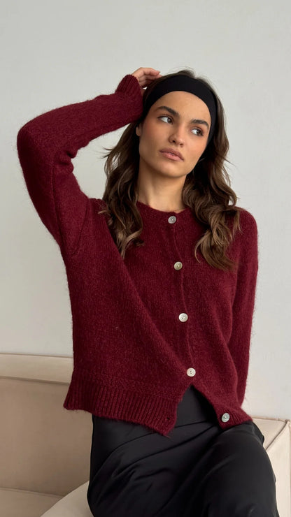 Reyna Cardigan (Dark Cherry)