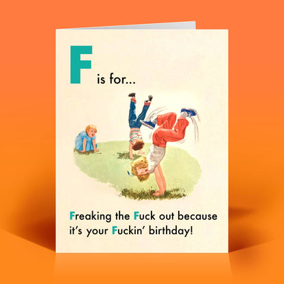 Funny Birthday Card – FREAKING OUT – Retro Sassy Humor