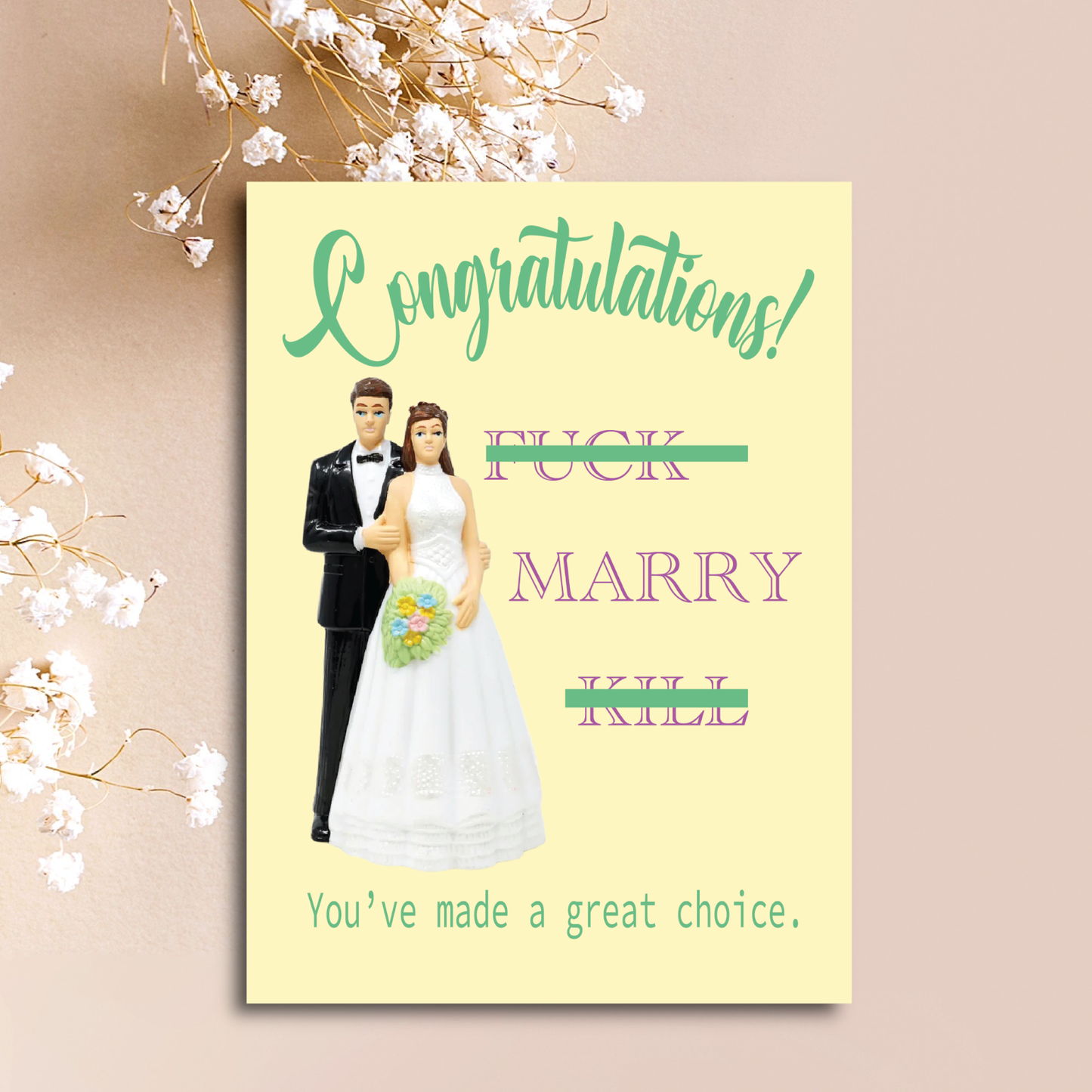 Fuck Marry Kill Congratulations Card