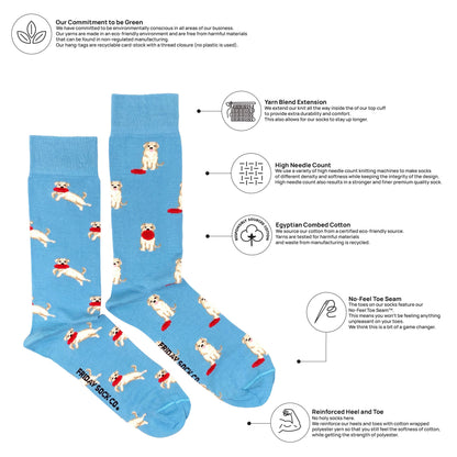Men's Dog & Frisbee Mid-Calf Socks