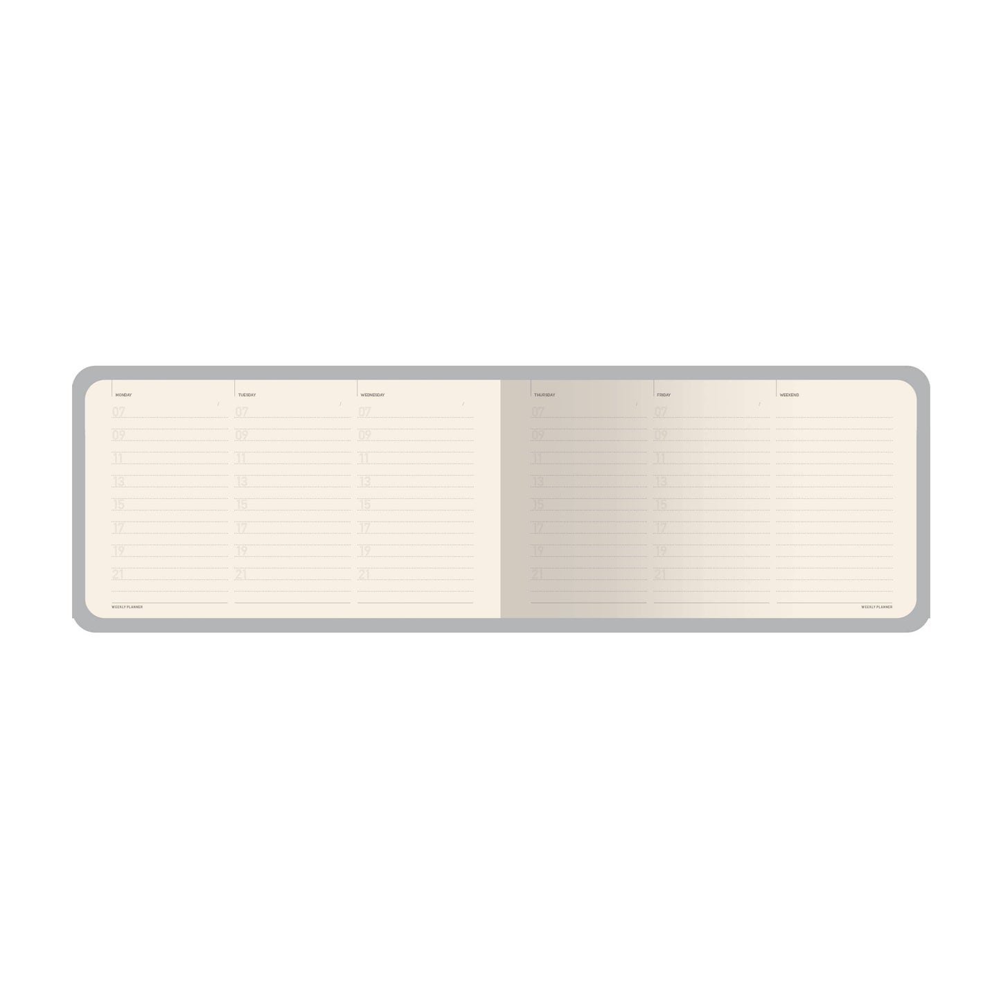 Horizontal Vegan Leather Weekly Planner (Forest Mushrooms )