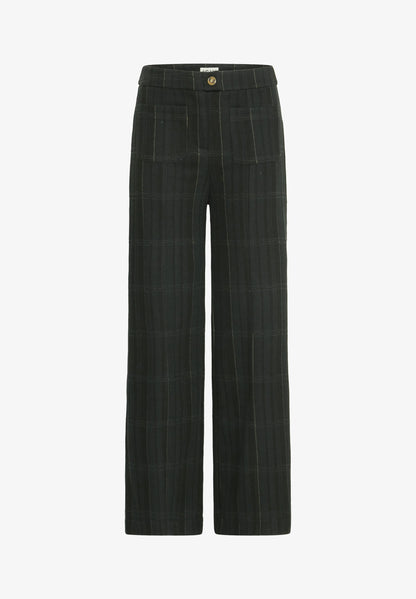 Ihkate Wide Leg Pant (Black/Green Plaid)
