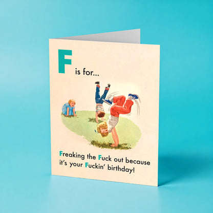 Funny Birthday Card – FREAKING OUT – Retro Sassy Humor