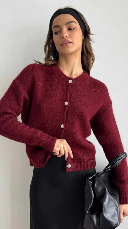 Reyna Cardigan (Dark Cherry)