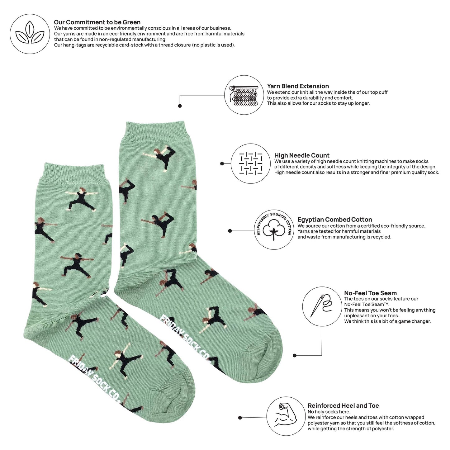 Women's Yoga Crew Socks