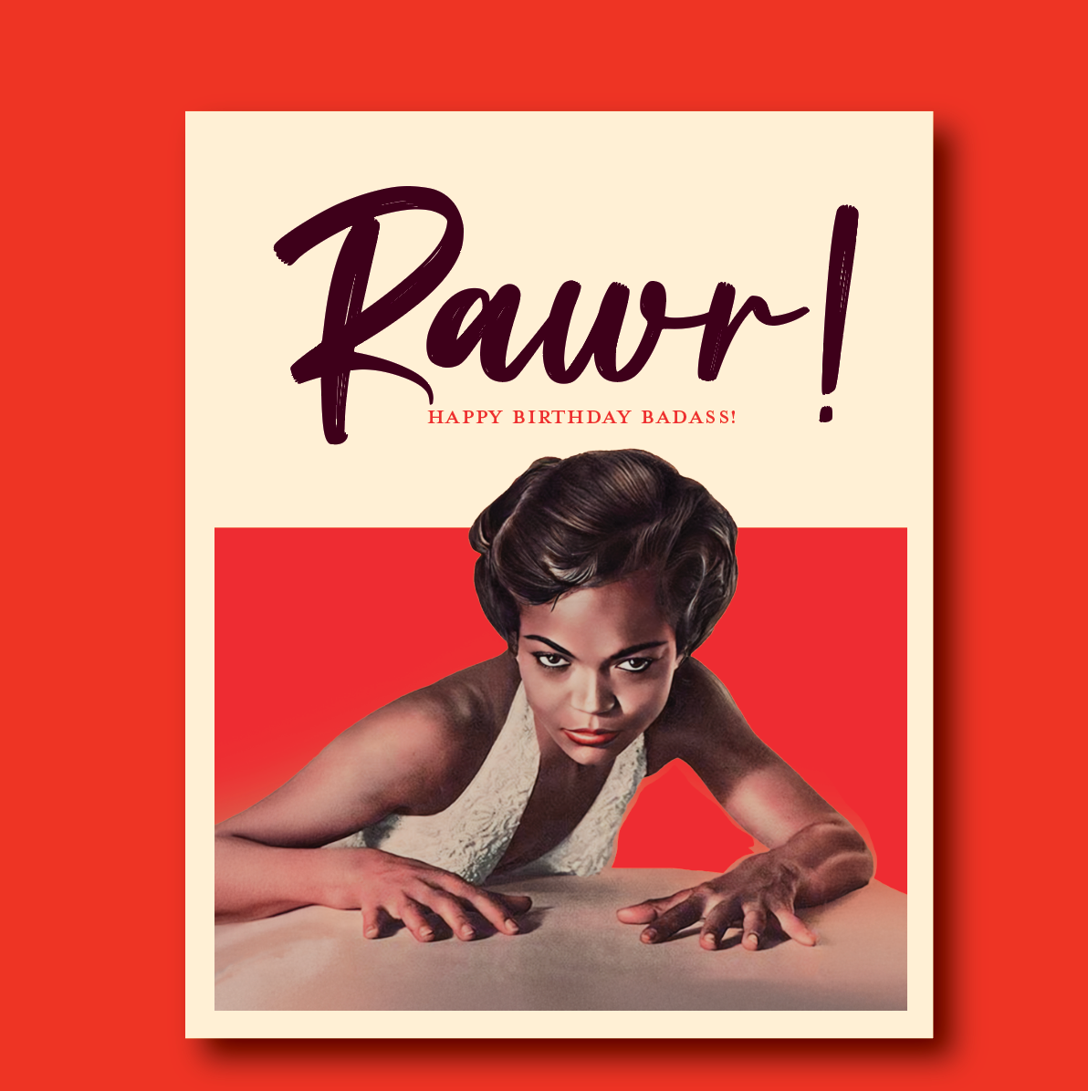 RAWR! Eartha Kitt Birthday Card