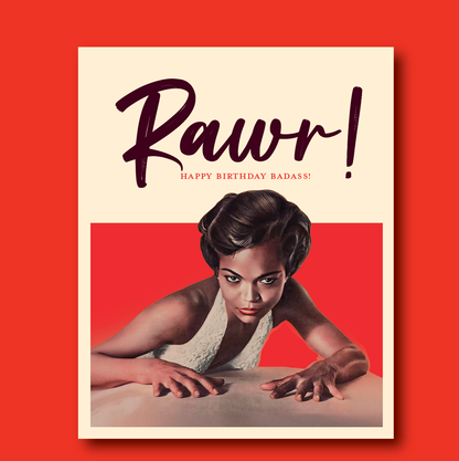 RAWR! Eartha Kitt Birthday Card
