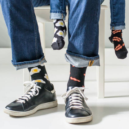 Men's Bacon & Eggs Mid-Calf Socks