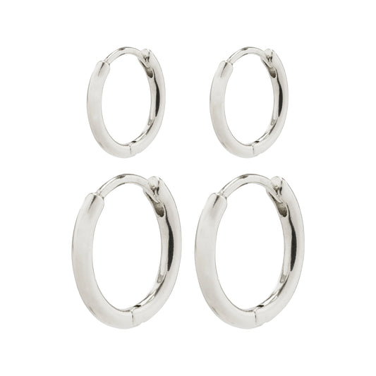Ariella Hoop Earrings 2-in-1 Set (Silver)