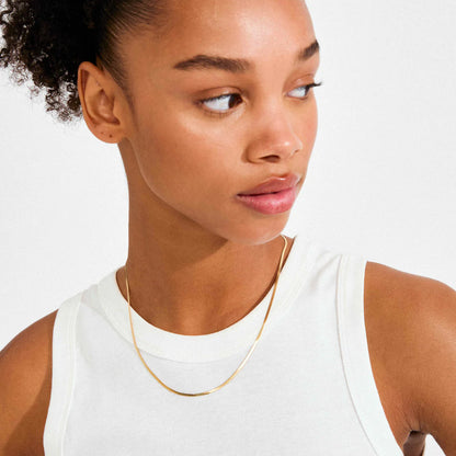 Nikita Herringbone Necklace (Gold)