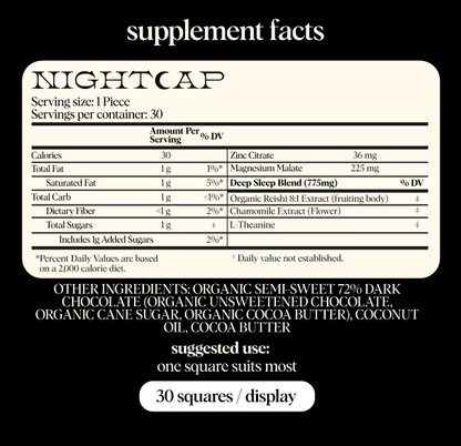Nightcap Singles — mushroom chocolates for deep sleep