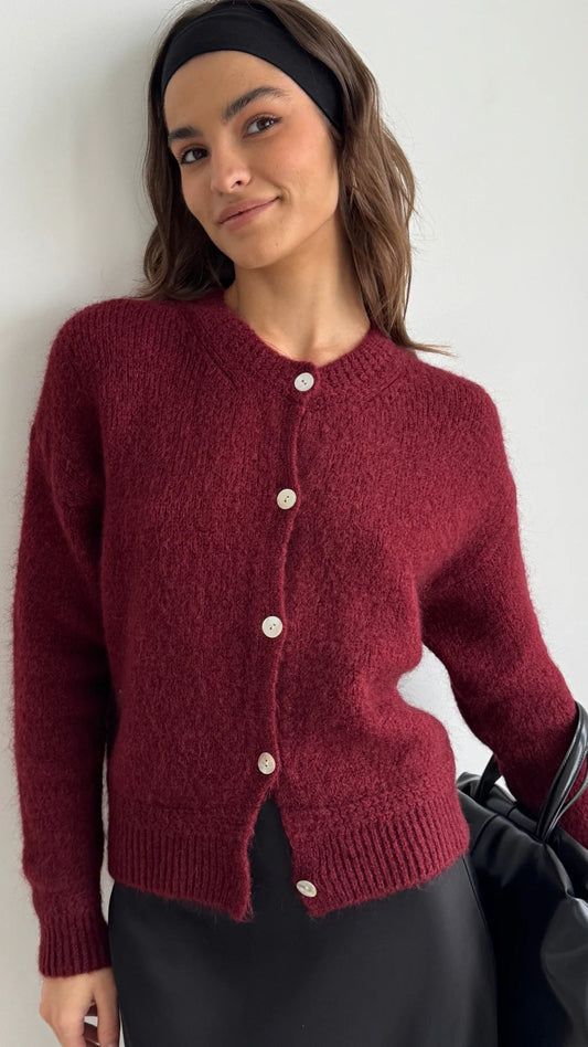 Reyna Cardigan (Dark Cherry)