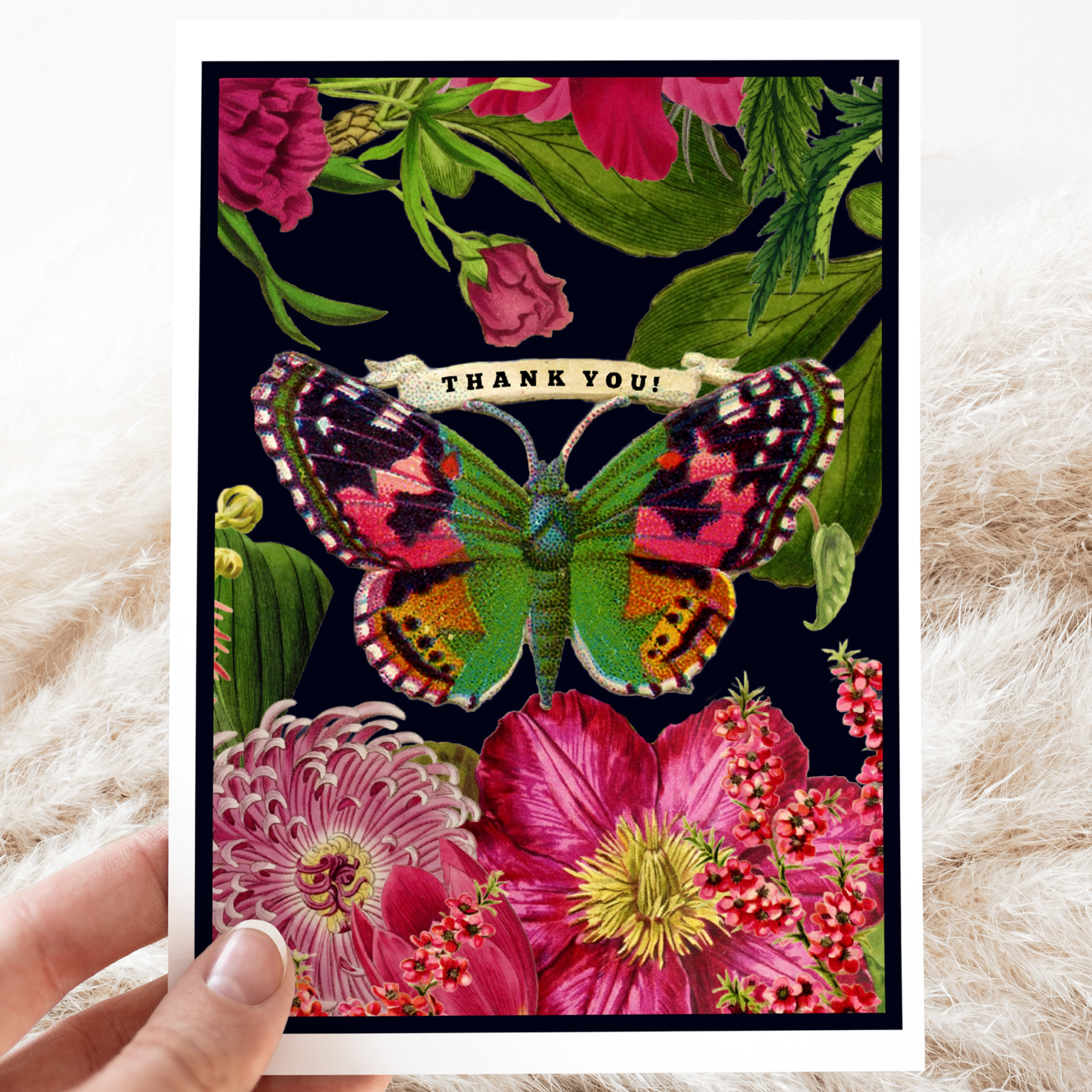 Vintage Butterfly Thank You Card