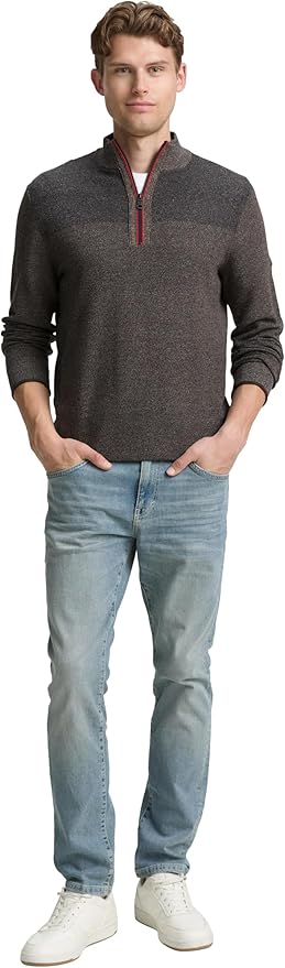 Ted Knit Troyer Mock Neck Quarter Zip (Brown)
