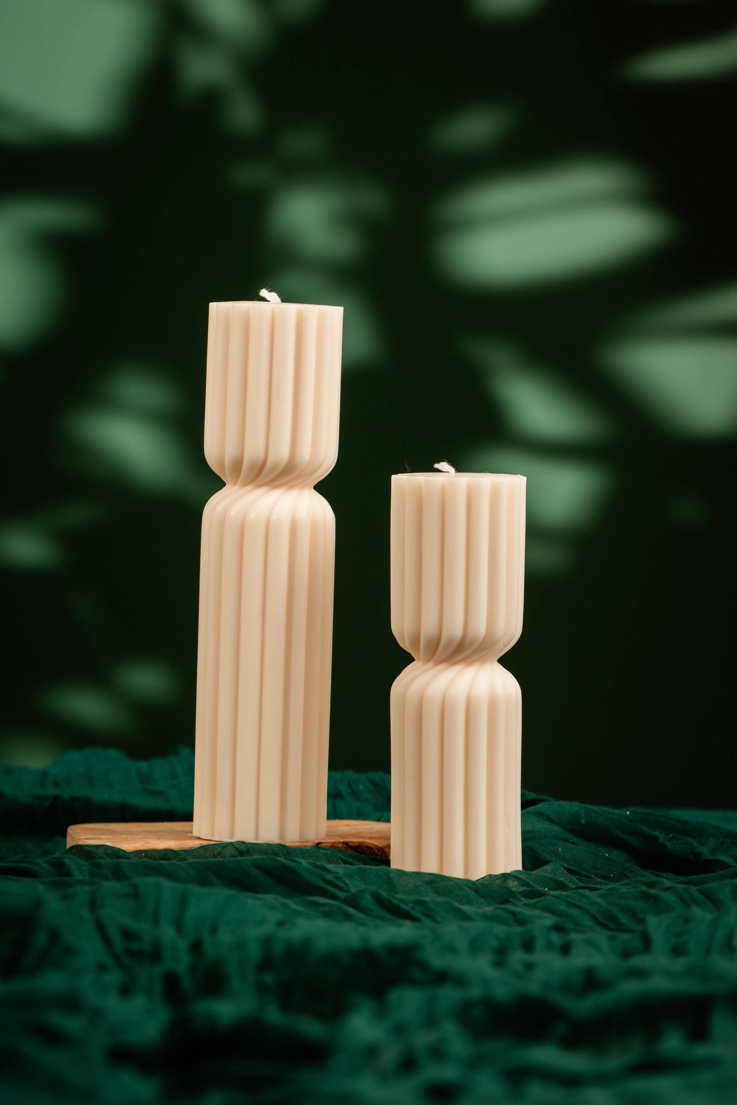 Twisted Ribbed Pillar Candle (Unscented / Medium)