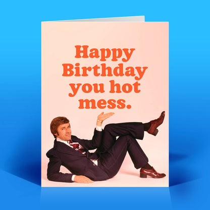 Funny Birthday Card – HOT MESS – Quirky Retro Humor