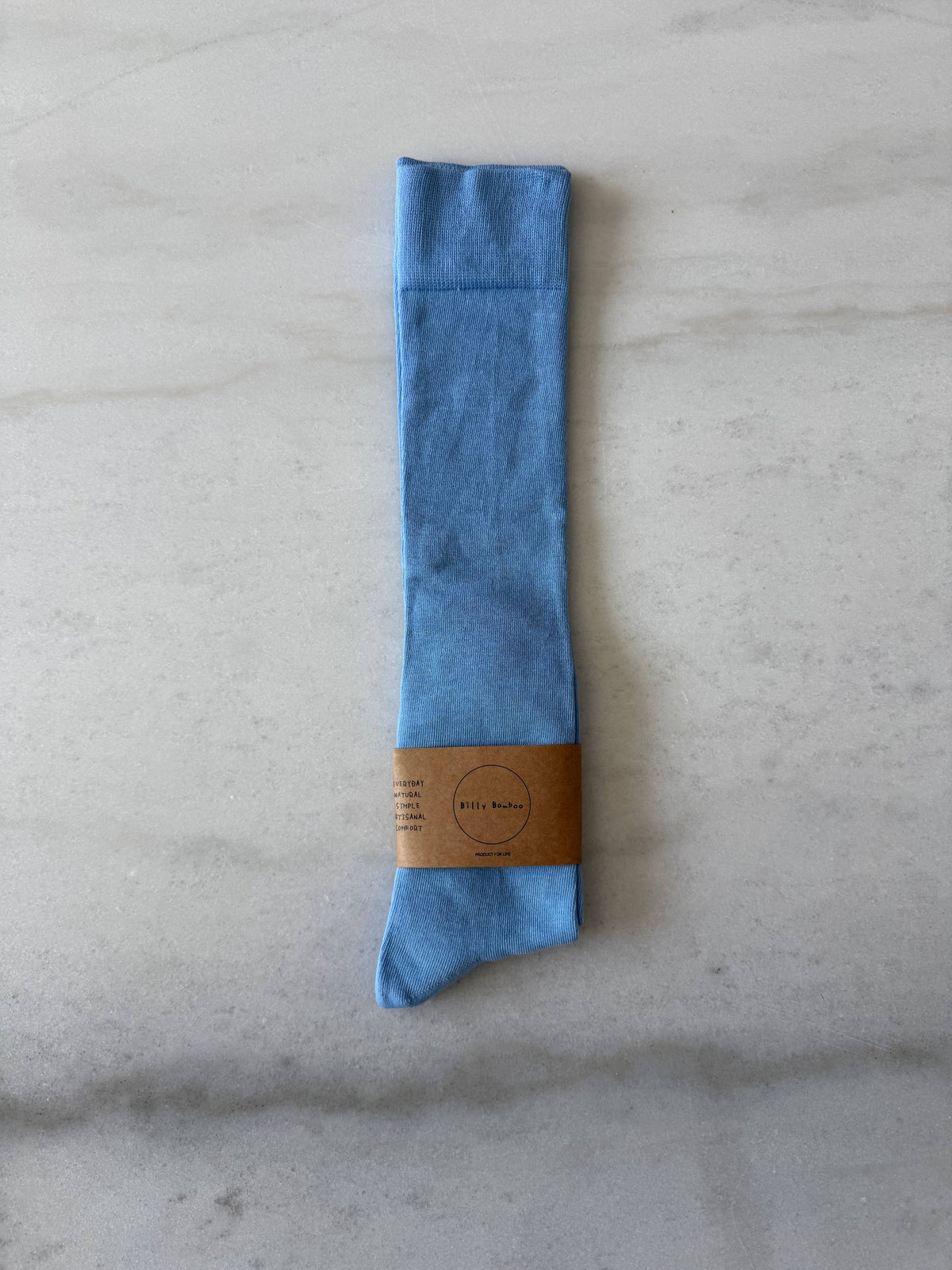 Combed Cotton Knee High Socks Sky Blue / S/M
