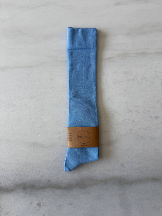Combed Cotton Knee High Socks Sky Blue / S/M