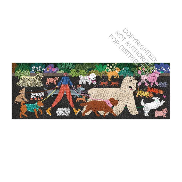 Dog Walk 1000 Piece Panoramic Puzzle
