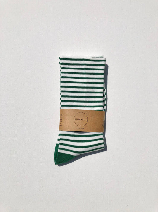 Stripe Pop High Socks Evergreen