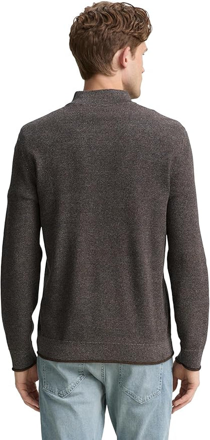 Ted Knit Troyer Mock Neck Quarter Zip (Brown)