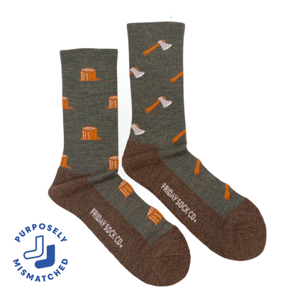 Men's Axe & Tree Merino Wool Socks