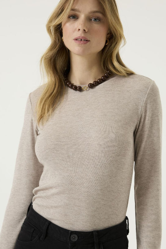 Amber Long Sleeve Tee (Oatmeal)
