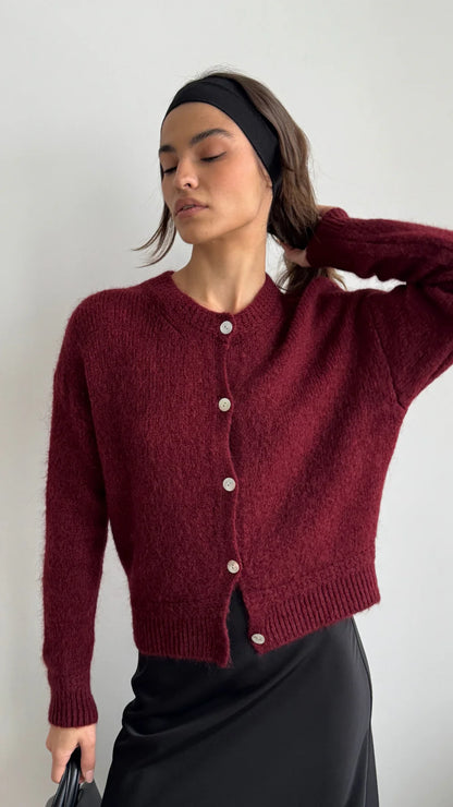 Reyna Cardigan (Dark Cherry)