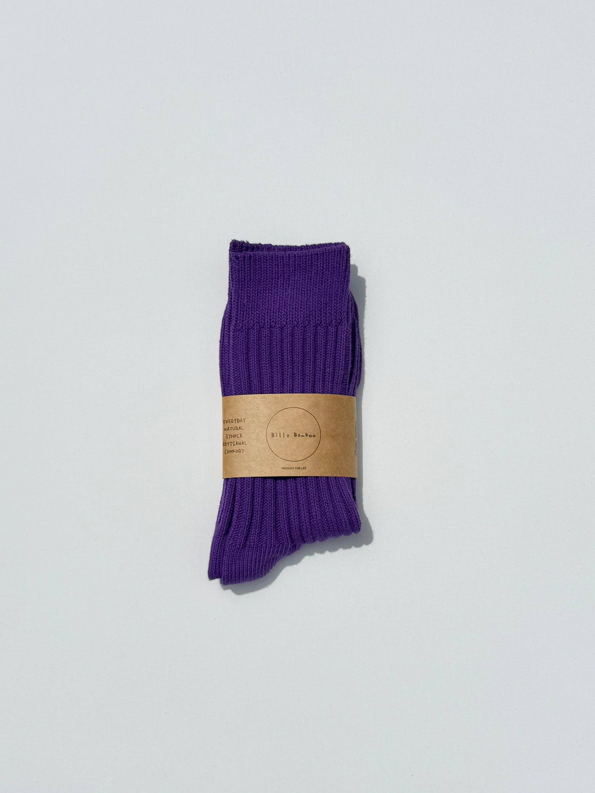 Ribbed Cotton High Socks Grapes