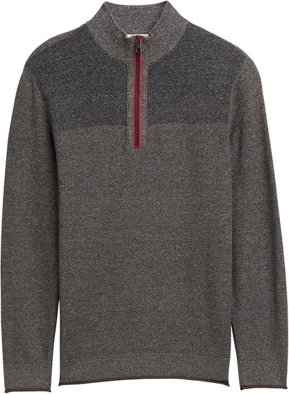 Ted Knit Troyer Mock Neck Quarter Zip (Brown)