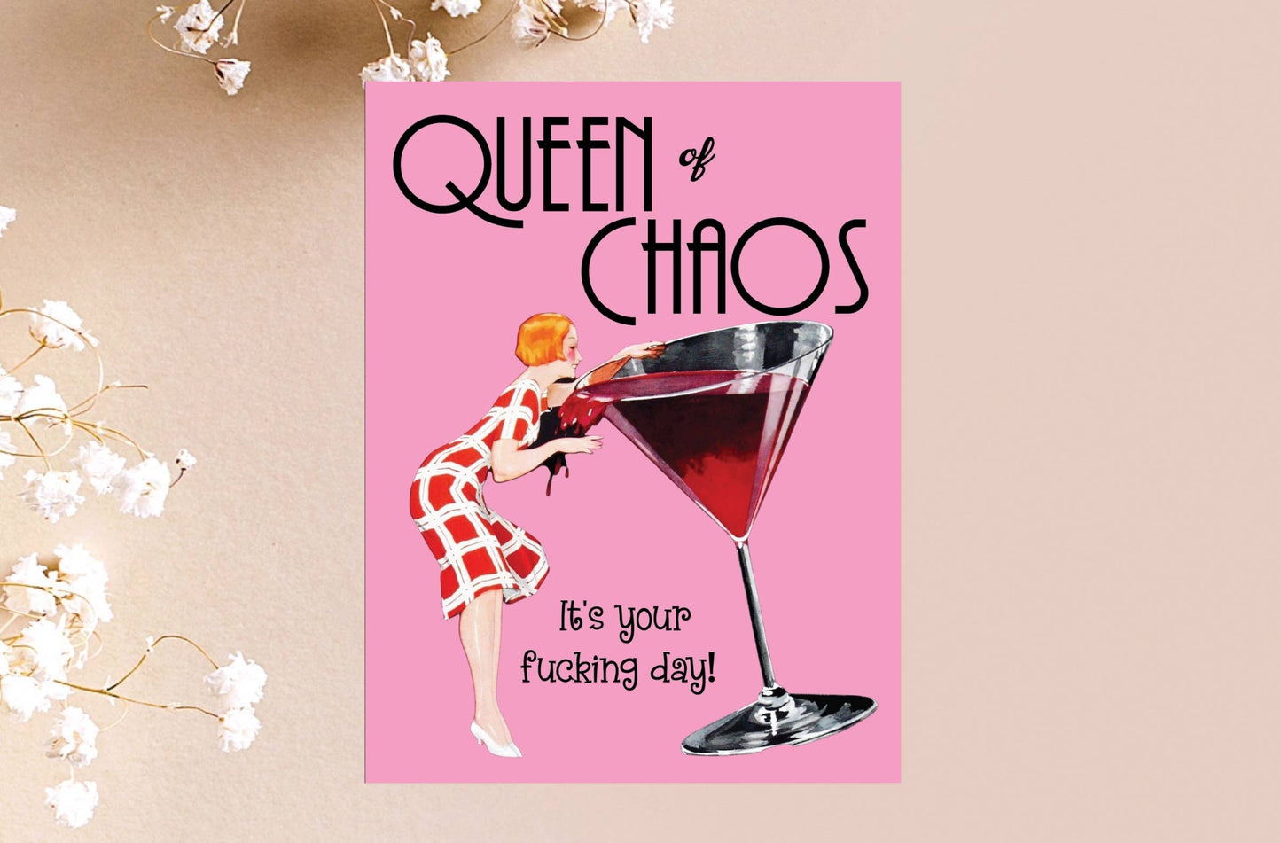 Queen Of Chaos Birthday Card