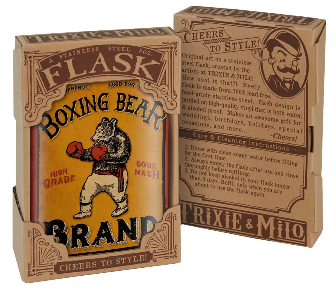 Boxing Bear Flask