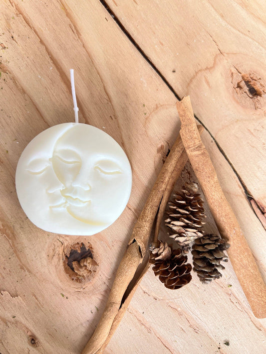 Moon Face Soy Wax Candle (Unscented)