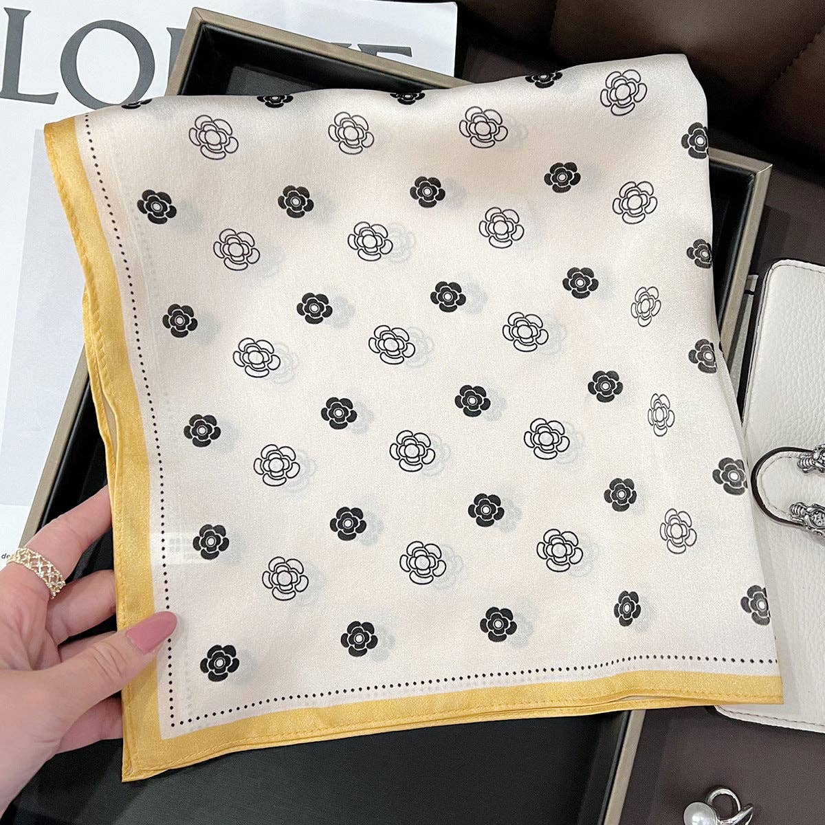 Iris Floral Silk Scarf