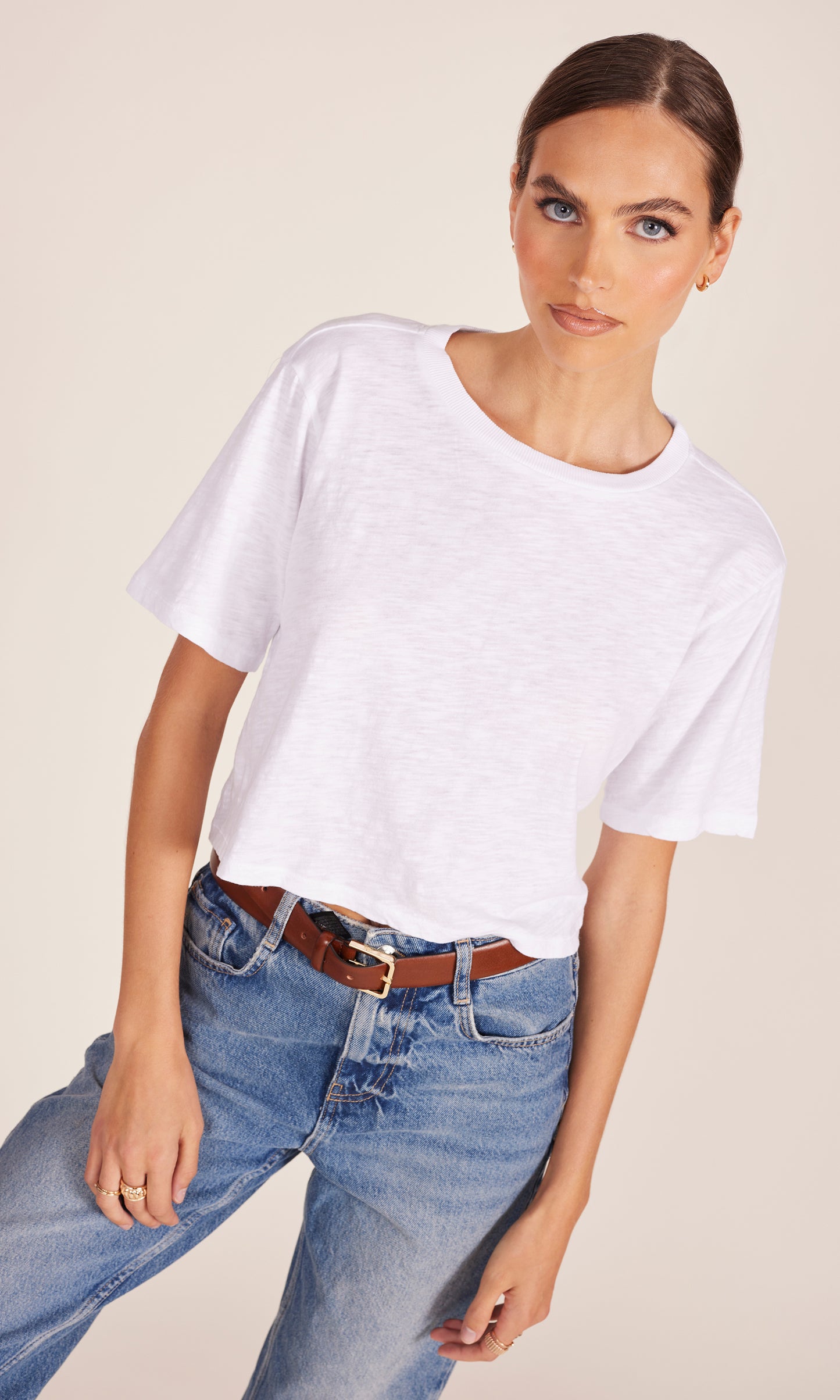 Bobi Crop/Boxy Tee (White)