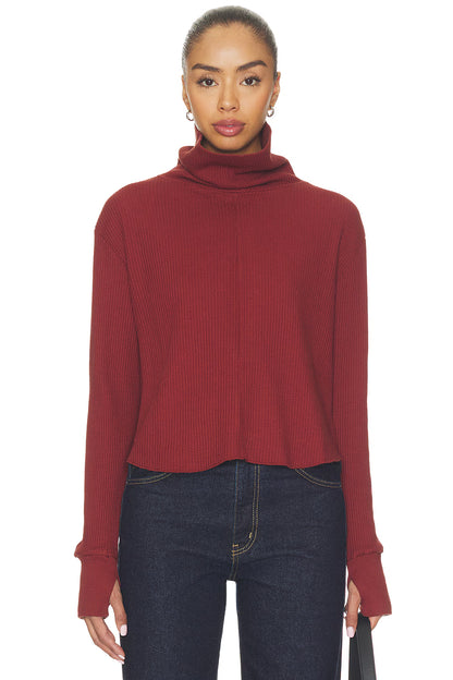 Boxy Crop Turtleneck (Spice)