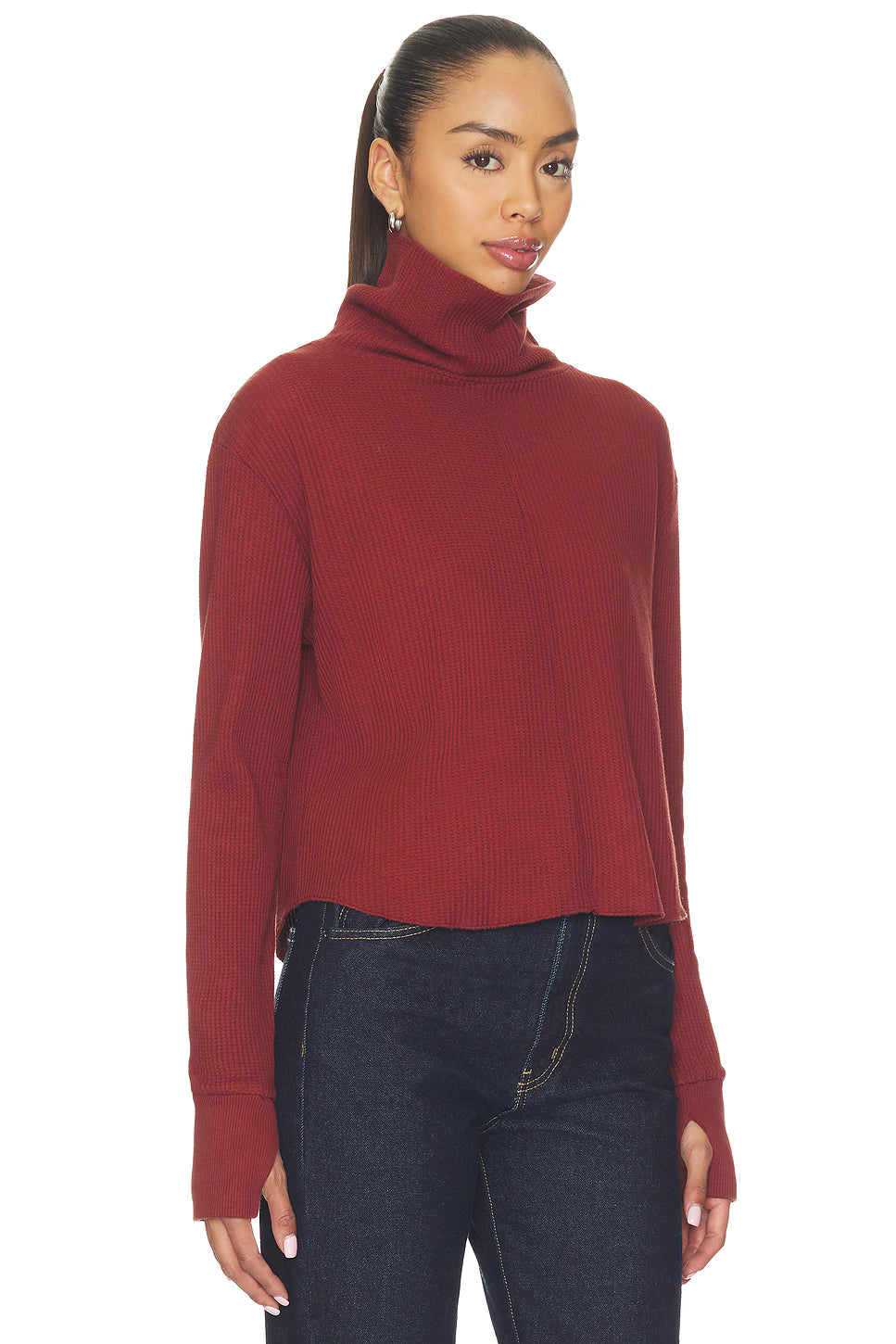 Boxy Crop Turtleneck (Spice)