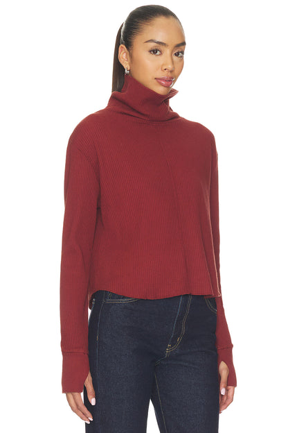 Boxy Crop Turtleneck (Spice)