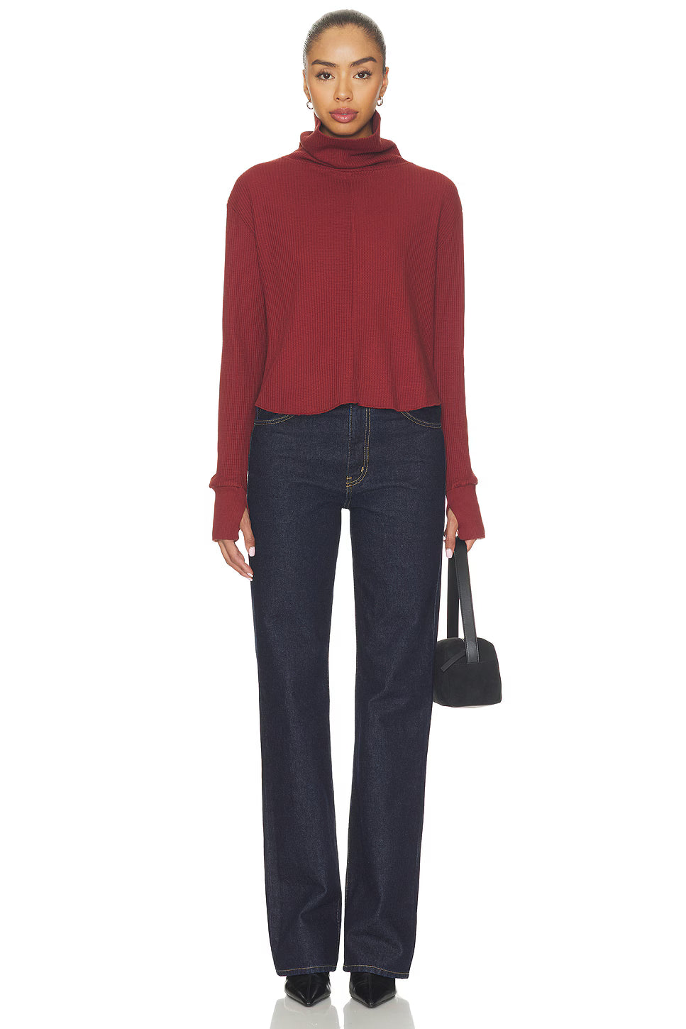Boxy Crop Turtleneck (Spice)